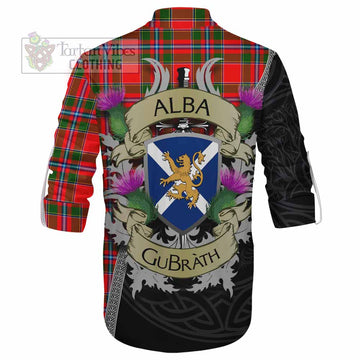Butter Tartan Family Crest Ghillie Kilt Shirt Lion Rampant Royal Thistle Shield Celtic Inspired - Tartan Vibes Clothing