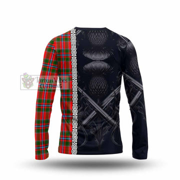 Butter Tartan Long Sleeve T-Shirt with Family Crest Cross Sword Thistle Celtic Vibes - Tartan Vibes Clothing