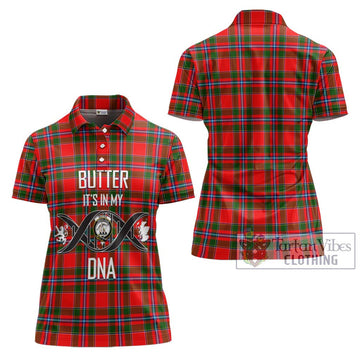 Butter Tartan Women's Polo Shirt with Family Crest DNA In Me Style - Tartan Vibes Clothing