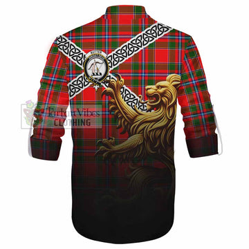 Butter Crest Tartan Ghillie Kilt Shirt with Golden Lion Emblem Celtic Style - Tartan Vibes Clothing