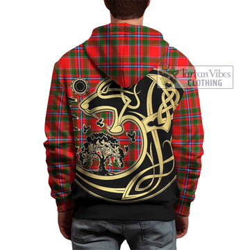 Butter Tartan Hoodie with Family Crest Celtic Wolf Style - Tartan Vibes Clothing