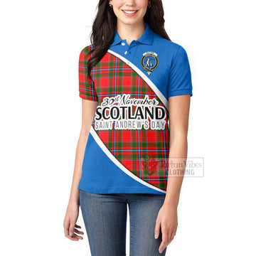 Butter Family Crest Tartan Women's Polo Shirt Celebrate Saint Andrew's Day in Style - Tartan Vibes Clothing
