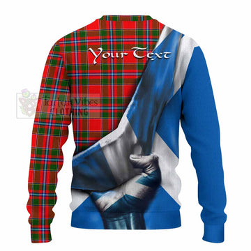 Butter Tartan Knitted Sweater with Family Crest Scotland Patriotic Style - Tartan Vibes Clothing