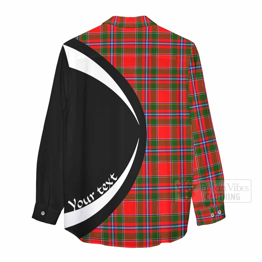Butter Tartan Women's Casual Shirt with Family Crest Circle Style - Tartan Vibes Clothing