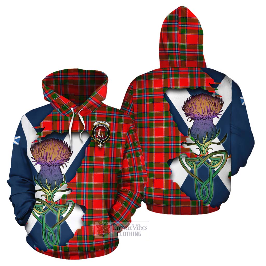 Tartan Vibes Clothing Butter Tartan Family Crest Cotton Hoodie Scottish Thistle Celtic Inspired