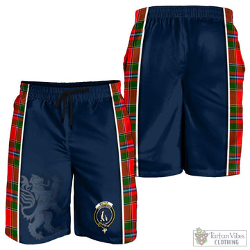 Tartan Vibes Clothing Butter Tartan Men's Shorts with Family Crest and Lion Rampant Vibes Sport Style