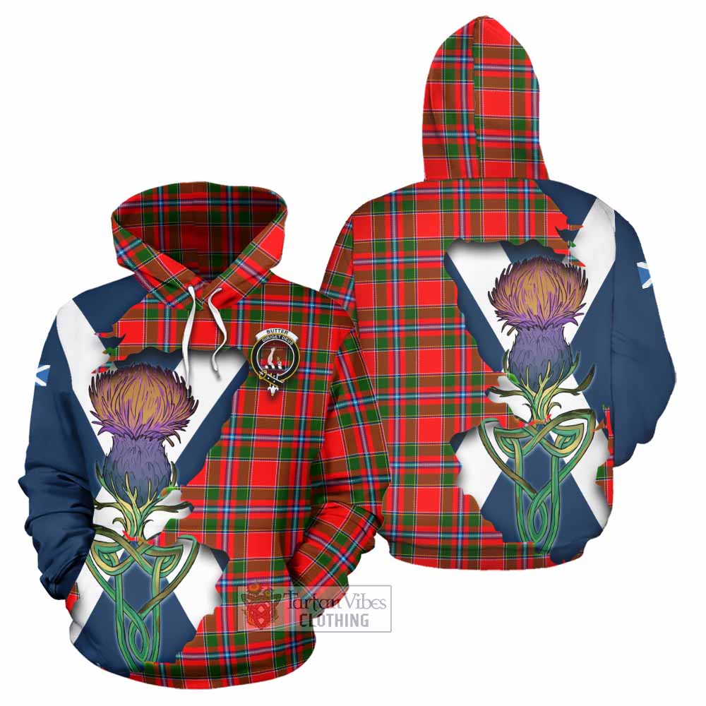 Tartan Vibes Clothing Butter Tartan Family Crest Hoodie Scottish Thistle Celtic Inspired