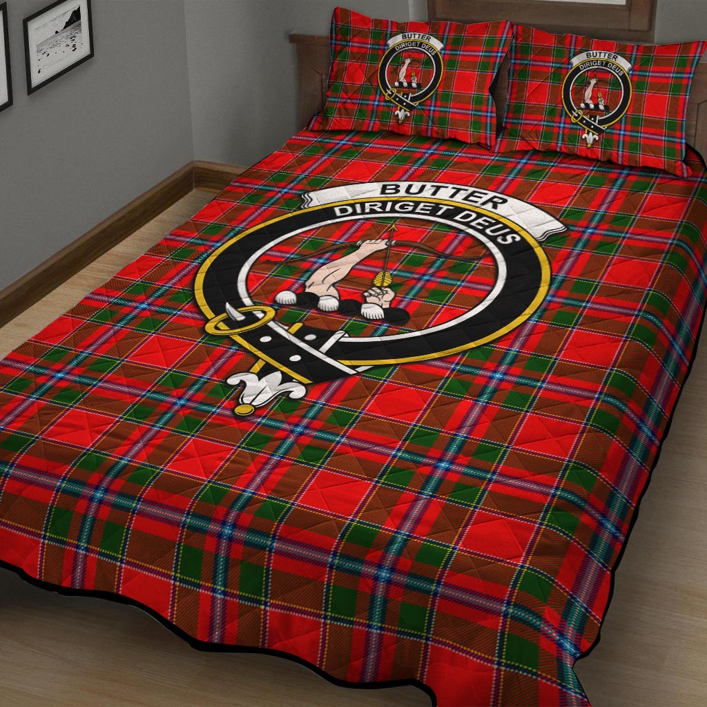 Butter Tartan Quilt Bed Set with Family Crest - Tartan Vibes Clothing