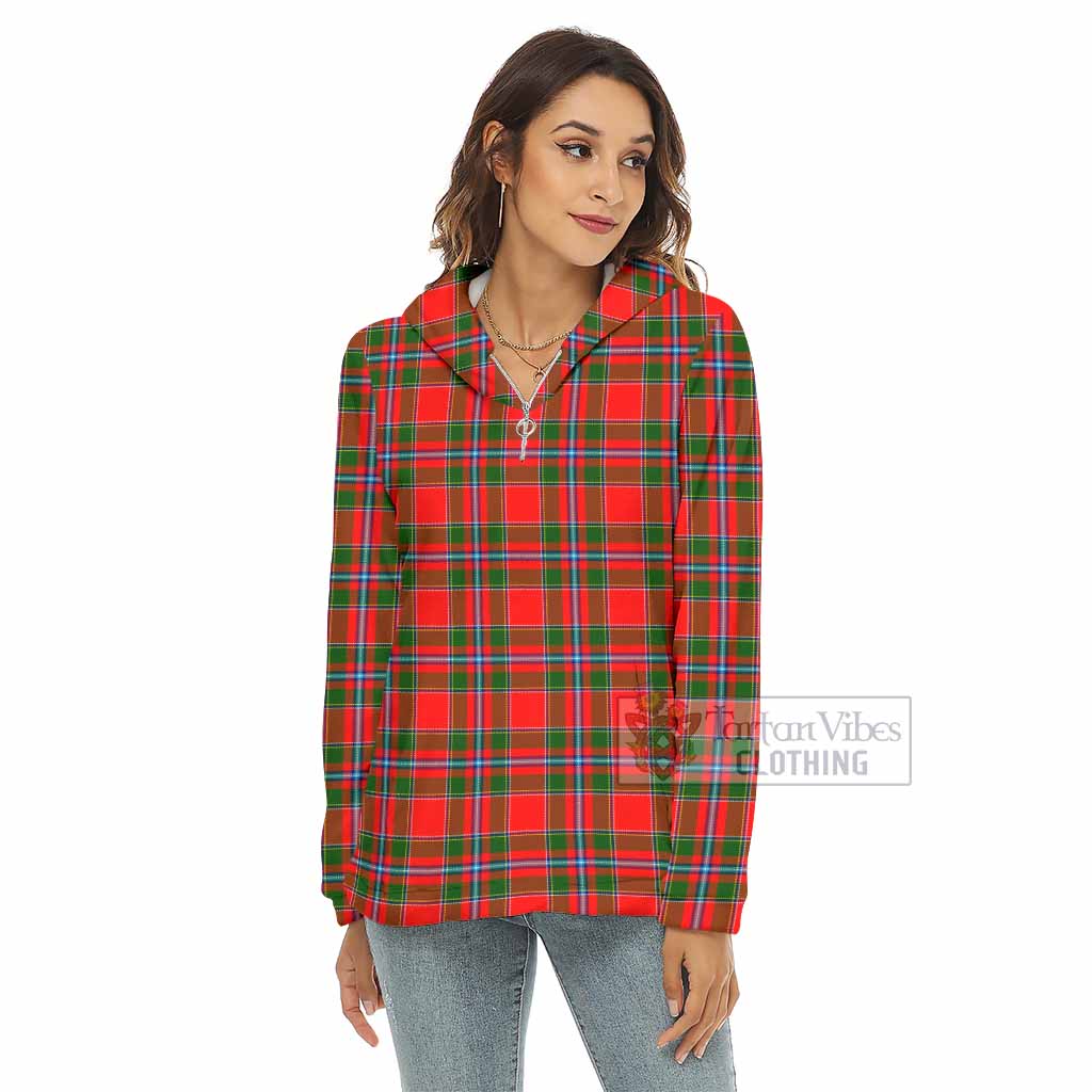 Butter Tartan Women's Borg Fleece Hoodie with Half Zip - Tartan Vibes Clothing