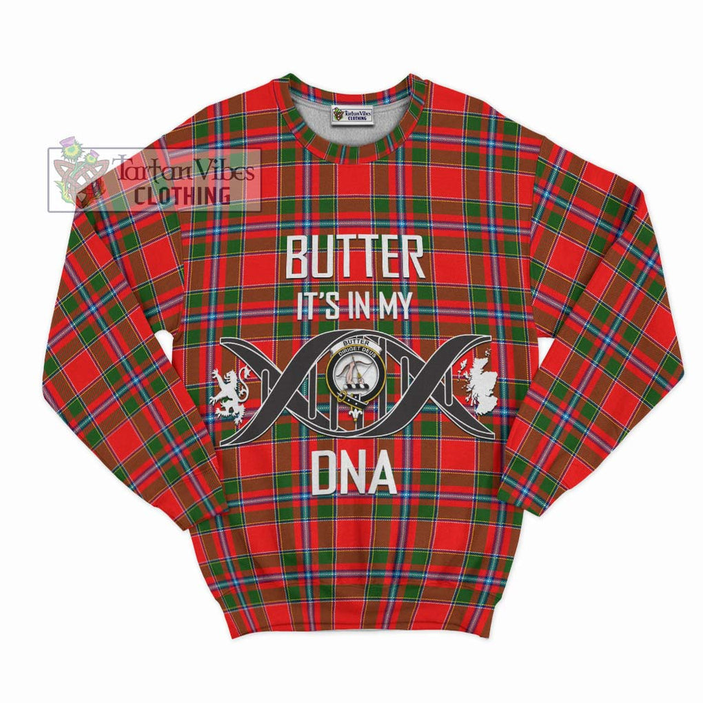 Butter Tartan Sweatshirt with Family Crest DNA In Me Style - Tartan Vibes Clothing