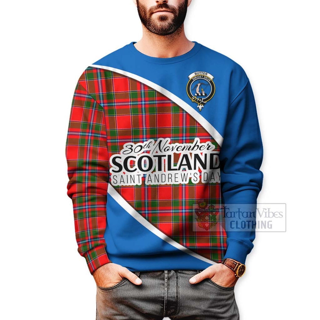 Butter Family Crest Tartan Sweatshirt Celebrate Saint Andrew's Day in Style - Tartan Vibes Clothing