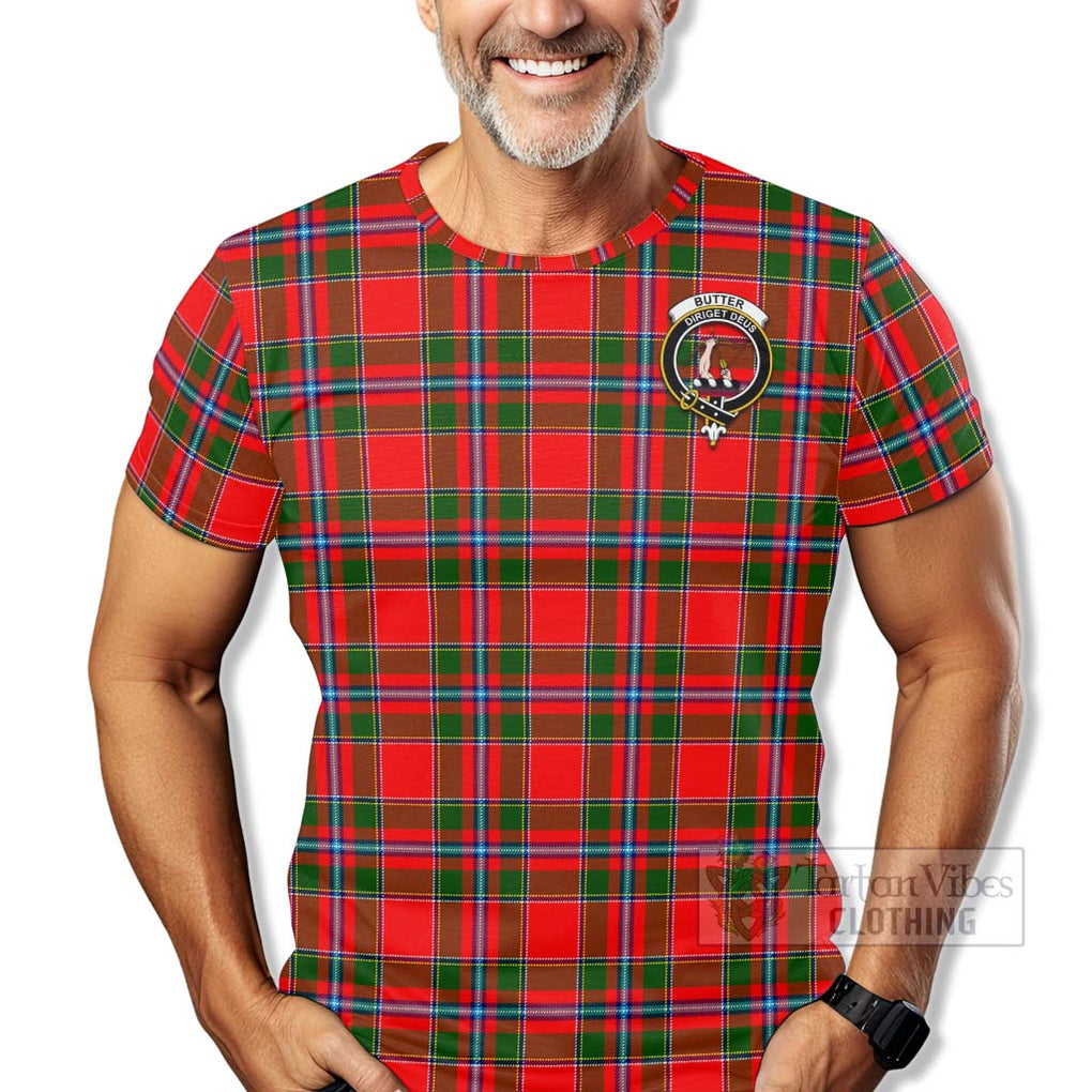 Butter Tartan T-Shirt with Family Crest Celtic Skull Style - Tartan Vibes Clothing