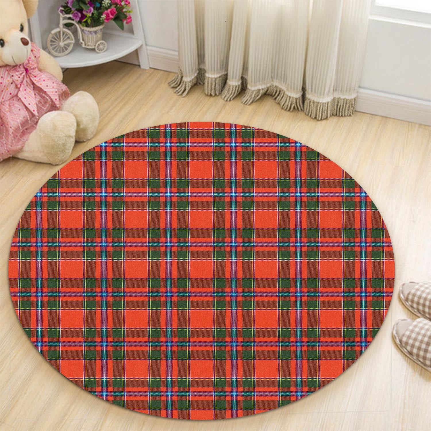 Butter Tartan Round Rug - Tartan Vibes Clothing