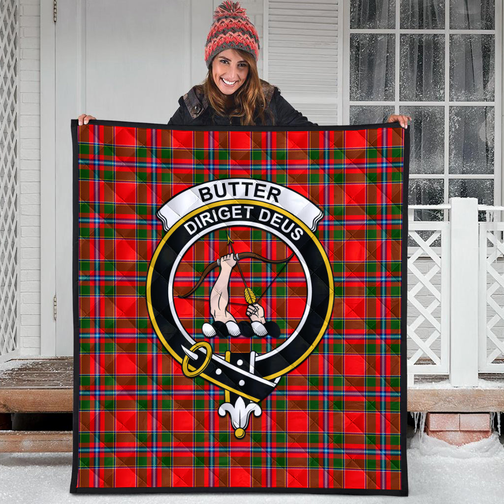 Butter Tartan Quilt with Family Crest