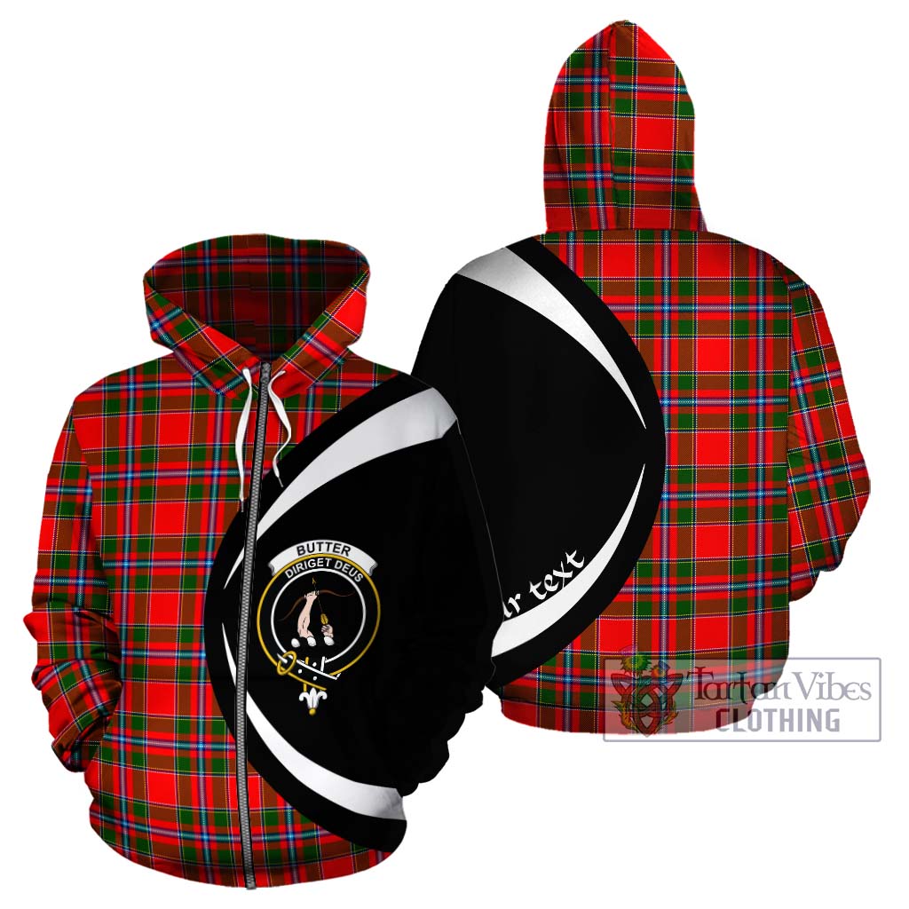 Butter Tartan Hoodie with Family Crest Circle Style - Tartan Vibes Clothing