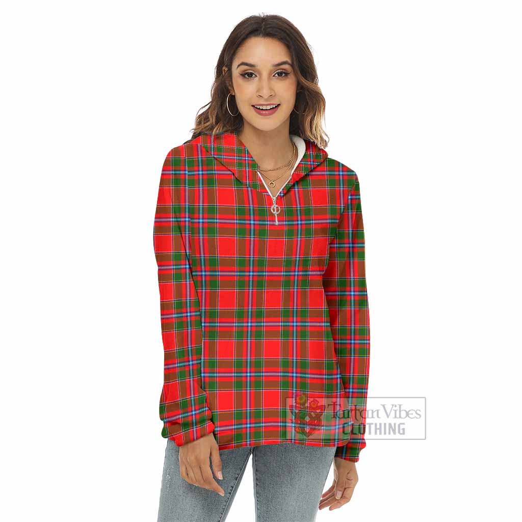 Butter Tartan Women's Borg Fleece Hoodie with Half Zip - Tartan Vibes Clothing