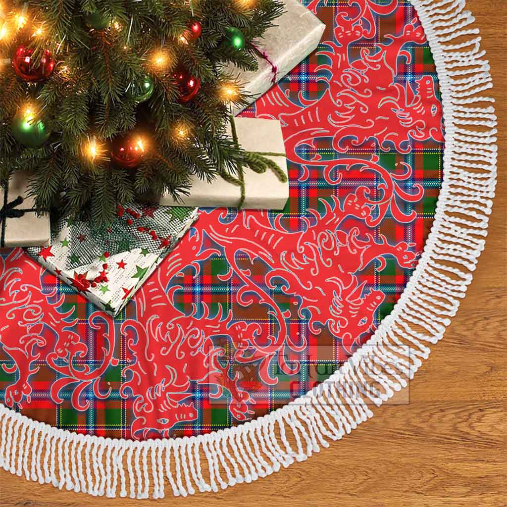 Butter Tartan Christmas Tree Skirt Lion Rampant Style - Tartan Vibes Clothing
