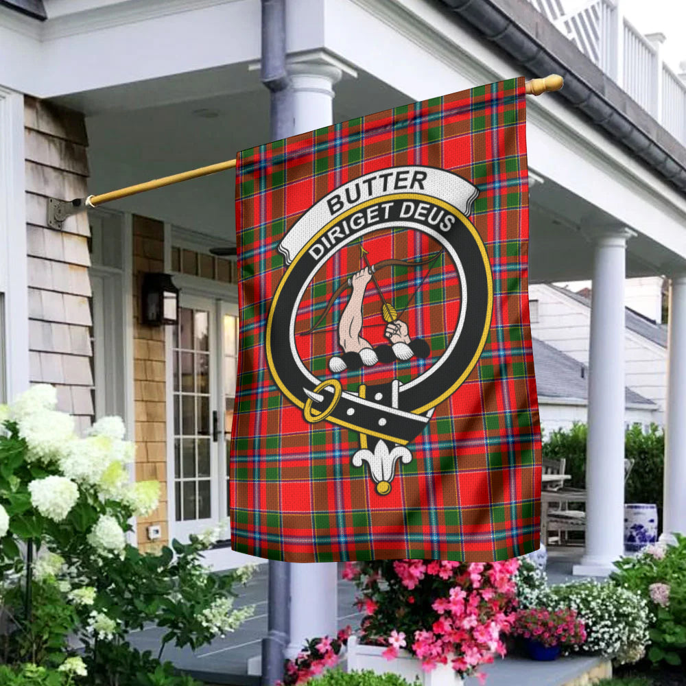 Butter Tartan Flag with Family Crest - Tartan Vibes Clothing