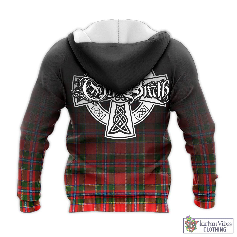 Tartan Vibes Clothing Butter Tartan Knitted Hoodie Featuring Alba Gu Brath Family Crest Celtic Inspired