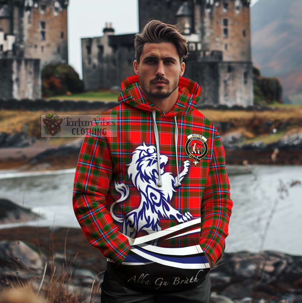 Butter Tartan Cotton Hoodie with Alba Gu Brath Regal Lion Emblem - Tartan Vibes Clothing