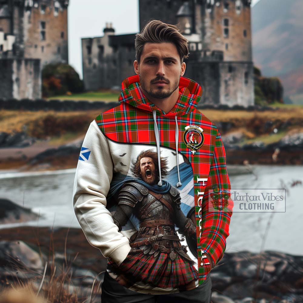 Tartan Vibes Clothing Butter Crest Tartan Cotton Hoodie Inspired by the Freedom of Scottish Warrior