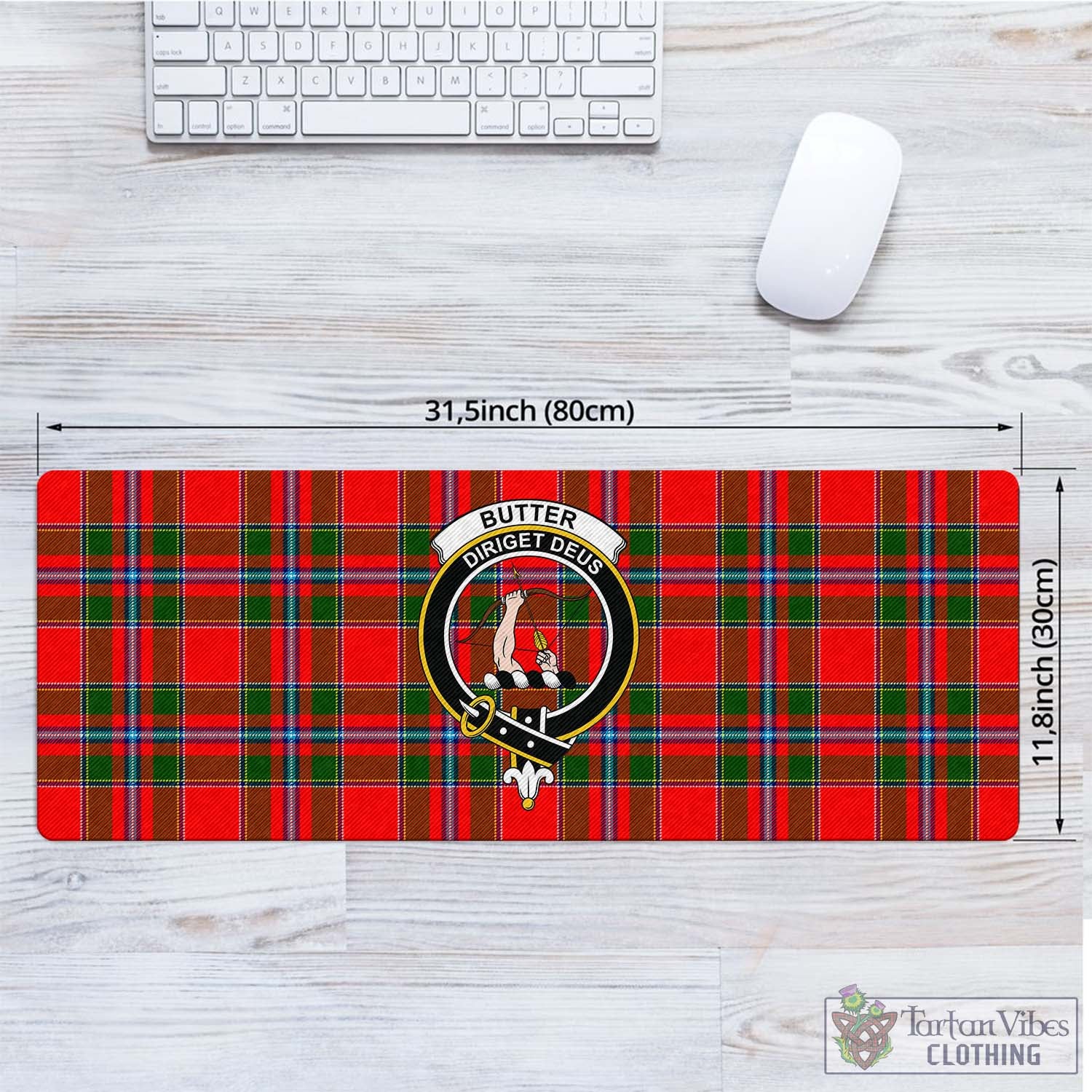 Tartan Vibes Clothing Butter Tartan Mouse Pad with Family Crest