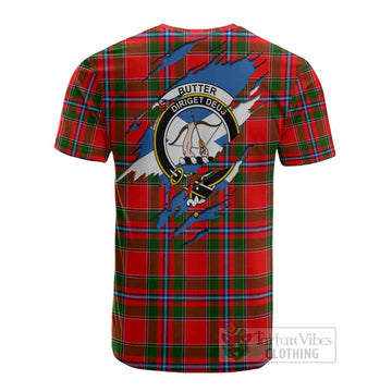 Butter Clan Crest In Me Tartan Cotton T-shirt Scotland Flag Style