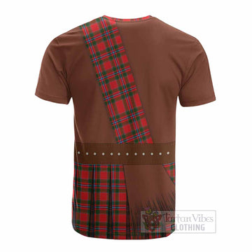 Butter Tartan Crest Cotton T-shirt Kilt Costume Style
