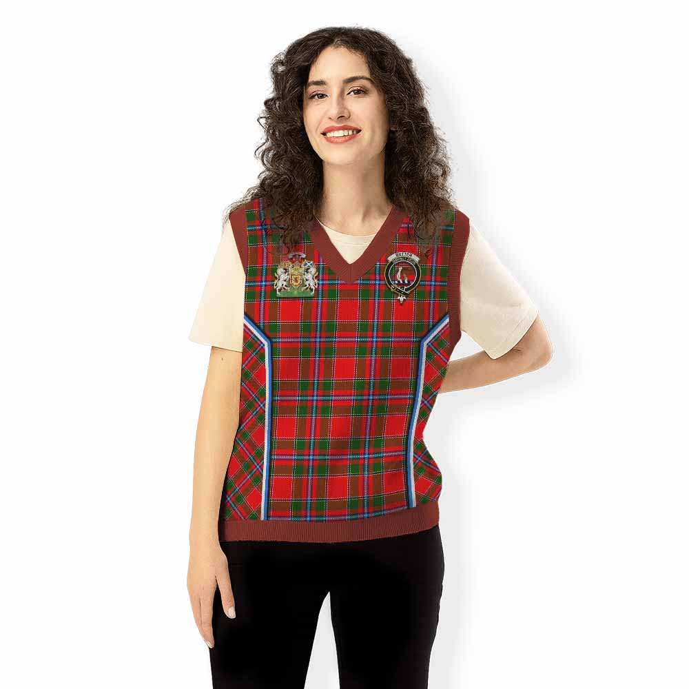 Butter Tartan Crest Knitted V-Neck Vest Scotland Coat of Arm Flag Style - Tartan Vibes Clothing