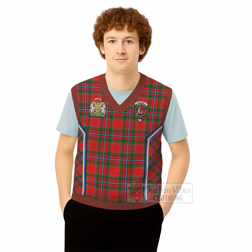 Butter Tartan Crest Knitted V-Neck Vest Scotland Coat of Arm Flag Style - Tartan Vibes Clothing