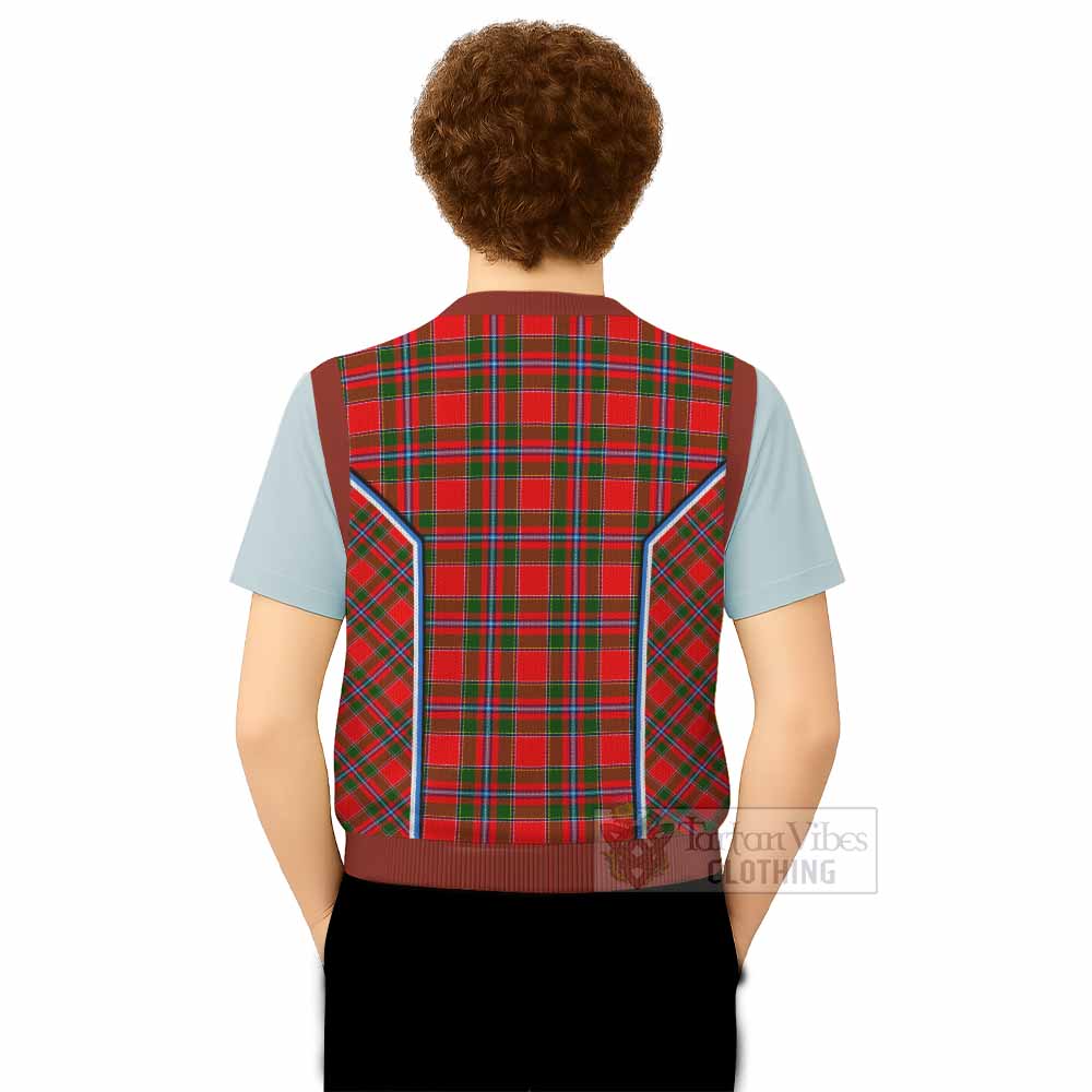 Butter Tartan Crest Knitted V-Neck Vest Scotland Coat of Arm Flag Style - Tartan Vibes Clothing