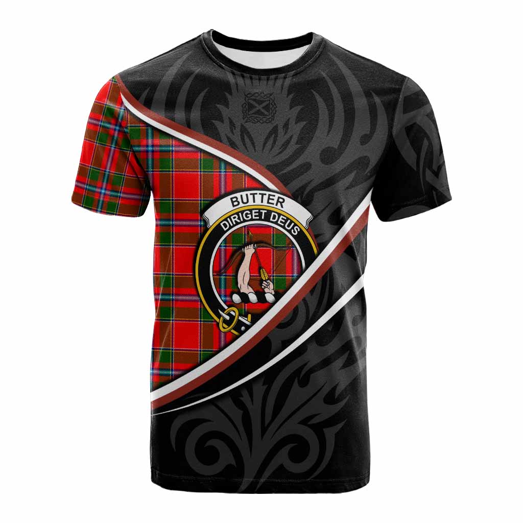 Butter Tartan Family Crest Cotton T-shirt Celtic Scottish Thistle Floral - Tartan Vibes Clothing