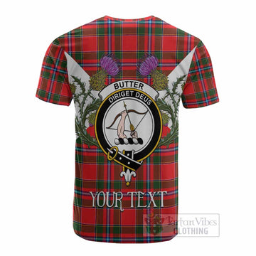 Butter Tartan Family Crest Cotton T-shirt Scottish Burns Night Thistle Floral