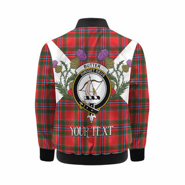Butter Tartan Family Crest Kid Bomber Jacket Scottish Burns Night Thistle Floral