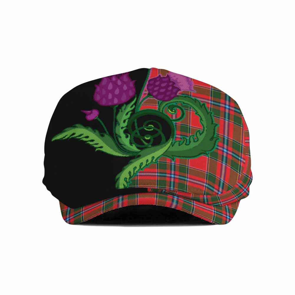 Butter Tartan Flat Cap, Jeff Cap Traditional Scottish Thistle