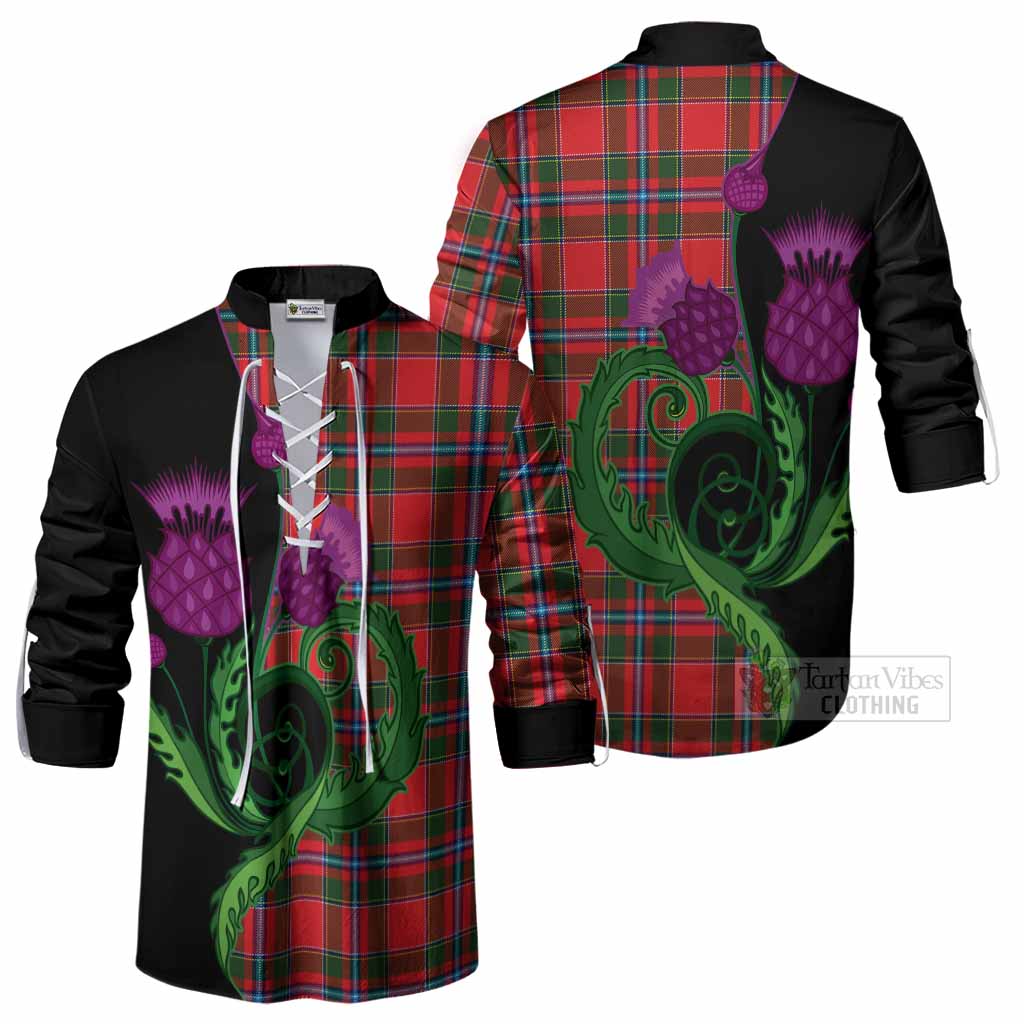 Butter Tartan Ghillie Shirt Traditional Scottish Thistle