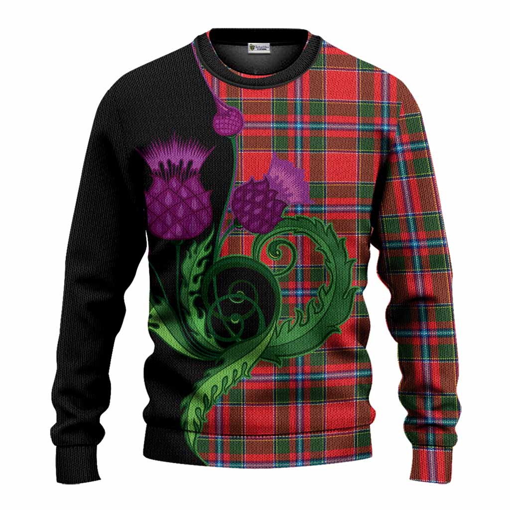 Butter Tartan Knitted Sweater Traditional Scottish Thistle