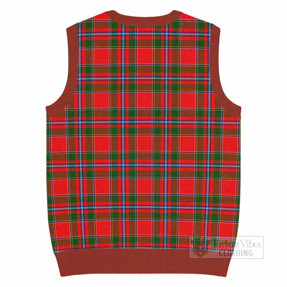 Butter Tartan Knitted V-Neck Vest with Family Crest - Tartan Vibes Clothing