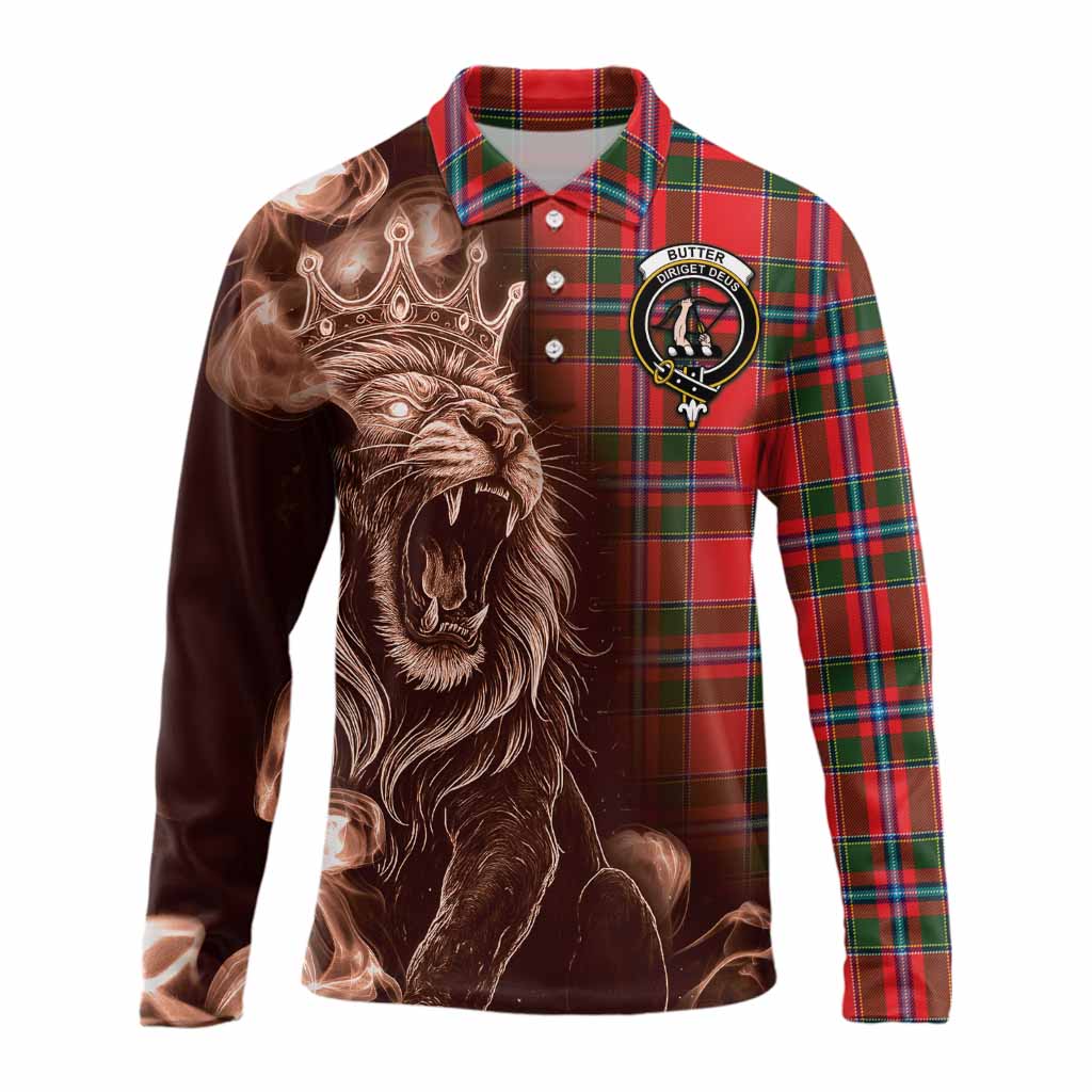 Butter Tartan Long Sleeve Polo Shirt Roaring Lion Heritage