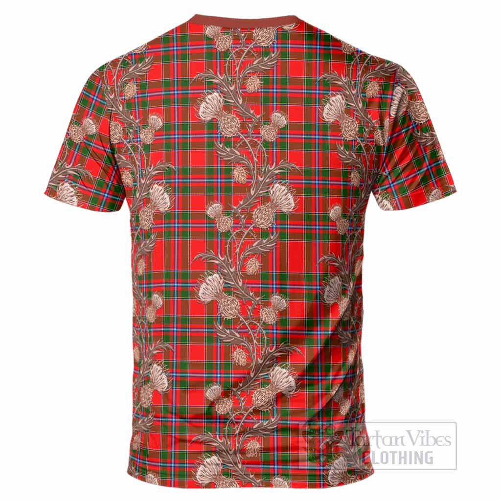 Butter Tartan T-Shirt Seamless Scottish Thistle Flowers
