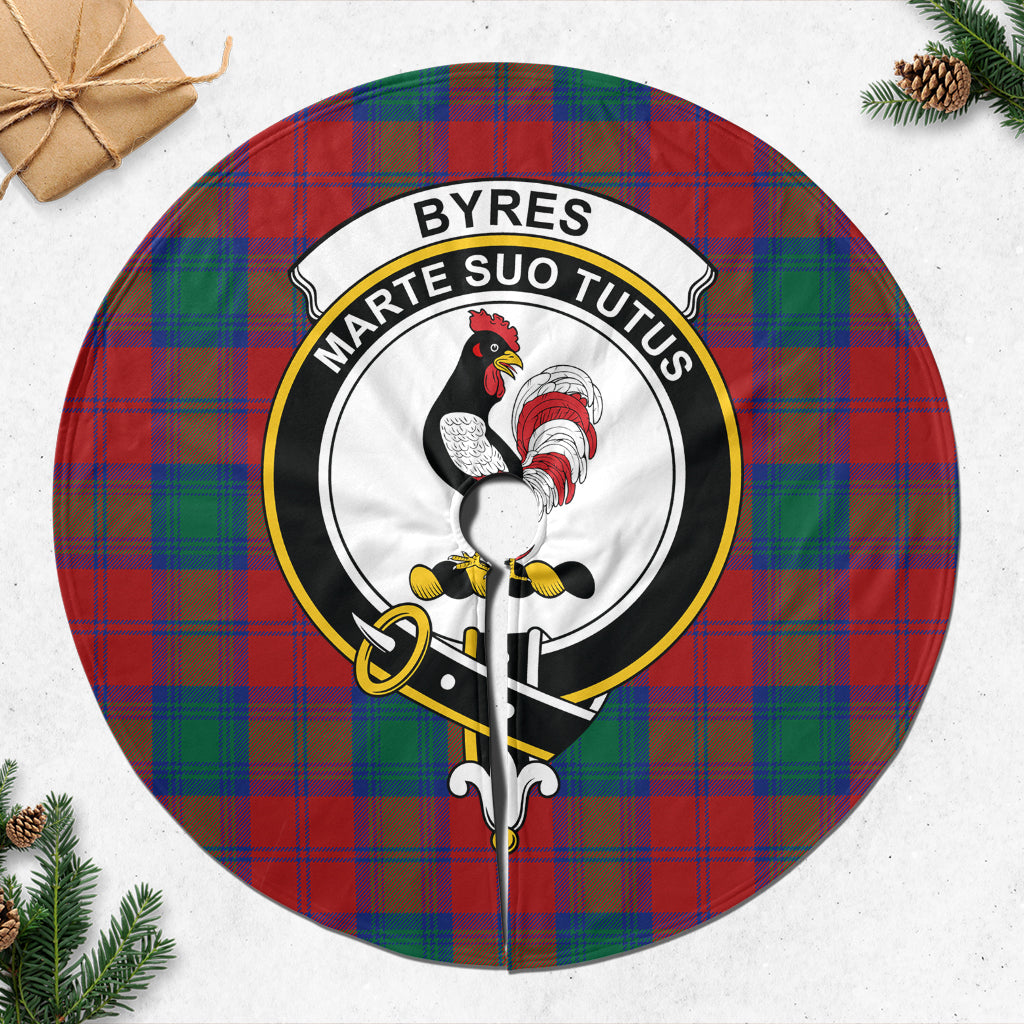 Byres (Byses) Tartan Christmas Tree Skirt with Family Crest 47*47 inch - Tartan Vibes Clothing