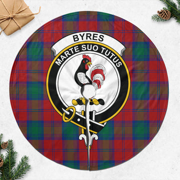 Byres (Byses) Tartan Christmas Tree Skirt with Family Crest 47*47 inch - Tartan Vibes Clothing