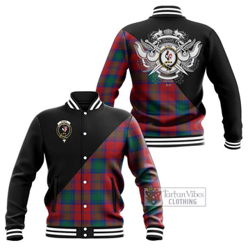 Byres (Byses) Tartan Baseball Jacket with Family Crest and Military Logo Style Unisex - Tartan Vibes Clothing