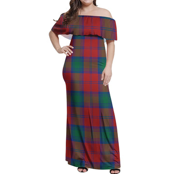 Byres (Byses) Tartan Off Shoulder Long Dress Women's Dress - Tartan Vibes Clothing
