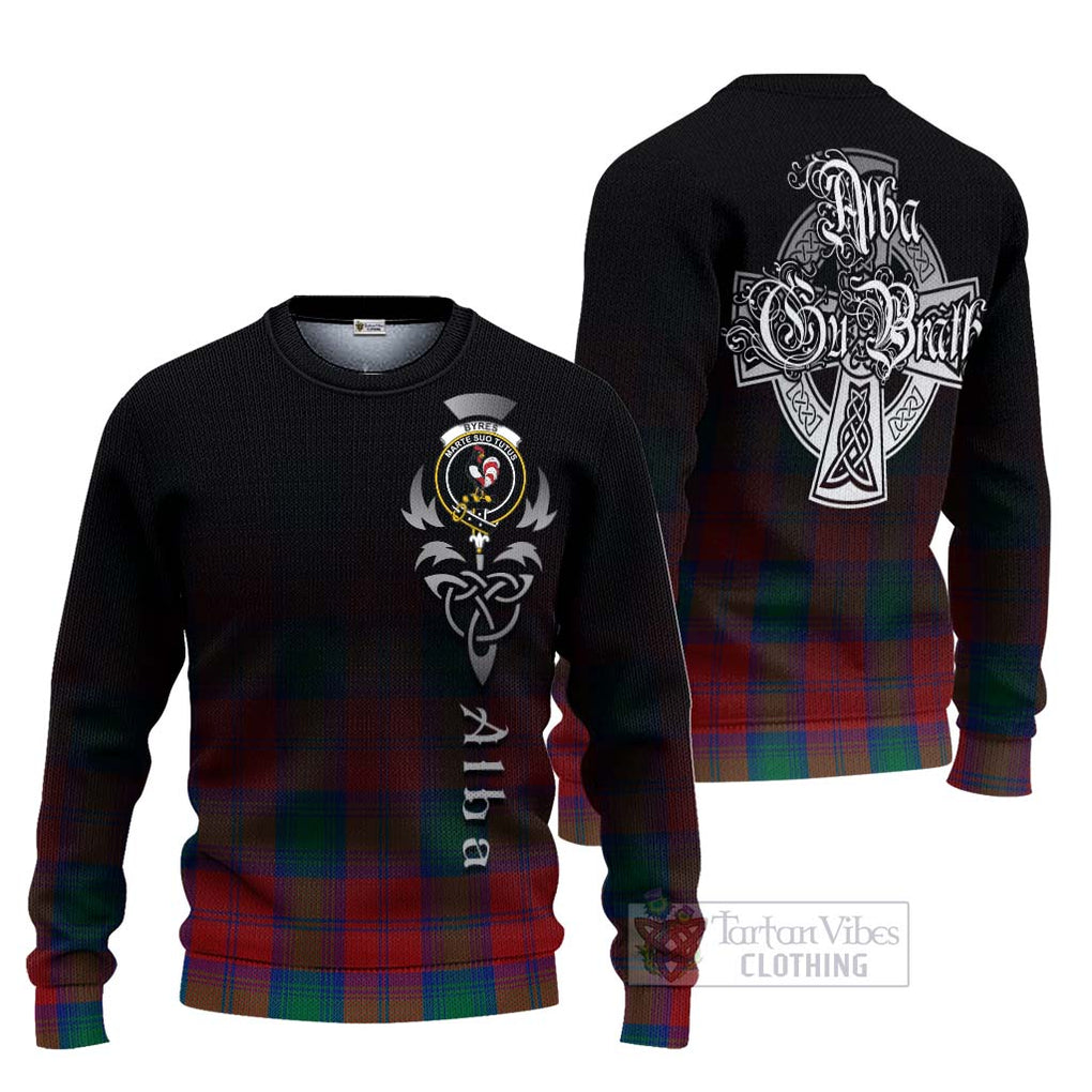 Byres (Byses) Tartan Ugly Sweater Featuring Alba Gu Brath Family Crest Celtic Inspired Unisex - Tartan Vibes Clothing