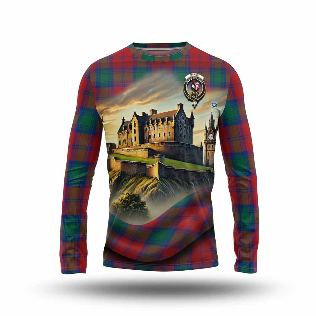Byres (Byses) Tartan Family Crest Long Sleeve T-Shirt with Scottish Ancient Castle Style Unisex - Tartan Vibes Clothing