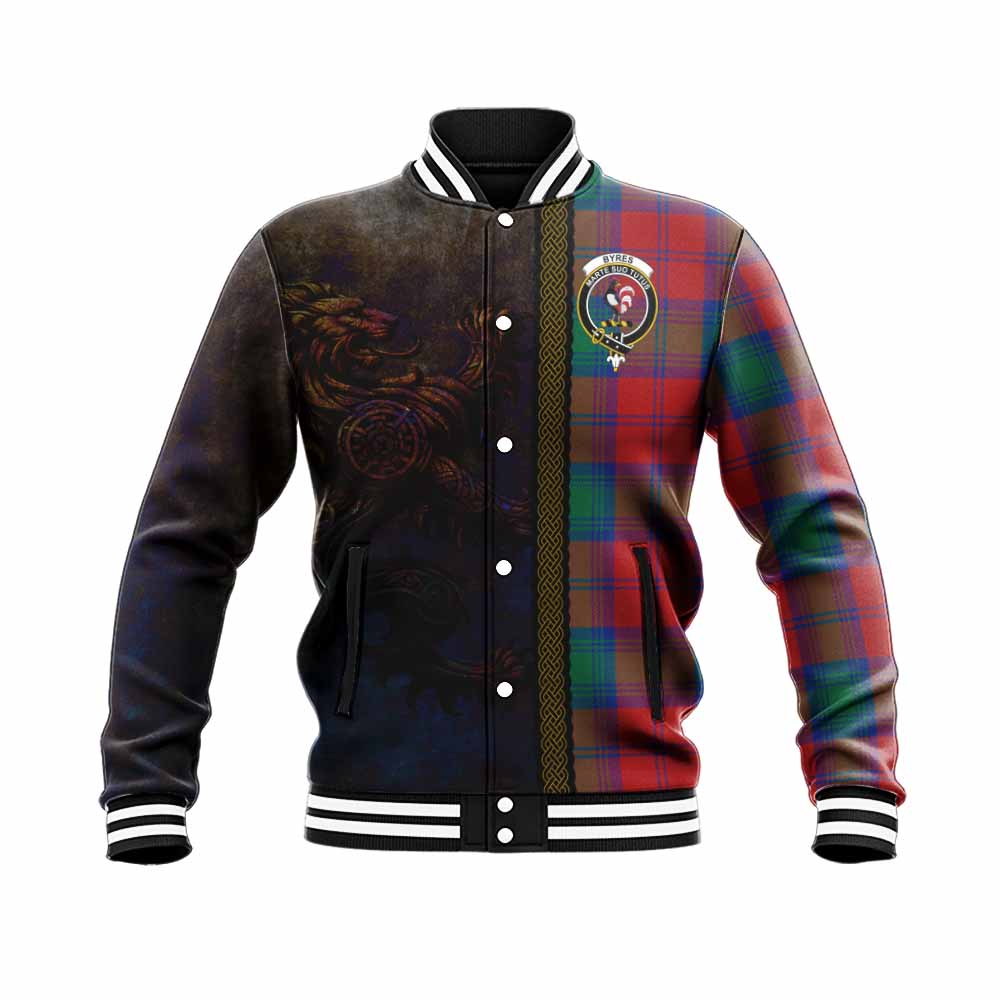 Byres (Byses) Tartan Family Crest Baseball Jacket Alba Gu Brath Be Brave Lion Ancient Style Unisex - Tartan Vibes Clothing