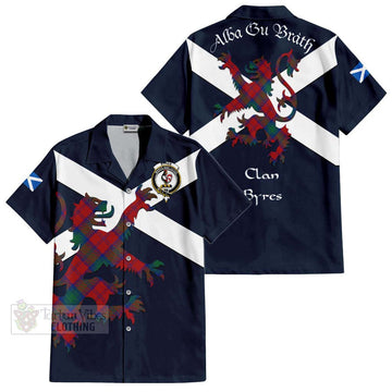 Byres (Byses) Tartan Lion Rampant Hawaiian Shirt Proudly Display Your Heritage with Alba Gu Brath and Clan Name Kid - Tartan Vibes Clothing