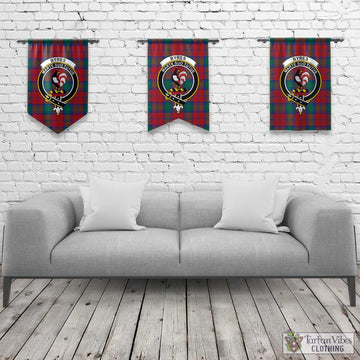 Byres (Byses) Tartan Gonfalon, Tartan Banner with Family Crest Rectangle - Tartan Vibes Clothing