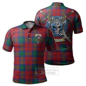 Byres (Byses) Tartan Polo Shirt with Family Crest Celtic Skull Style Kid - Tartan Vibes Clothing